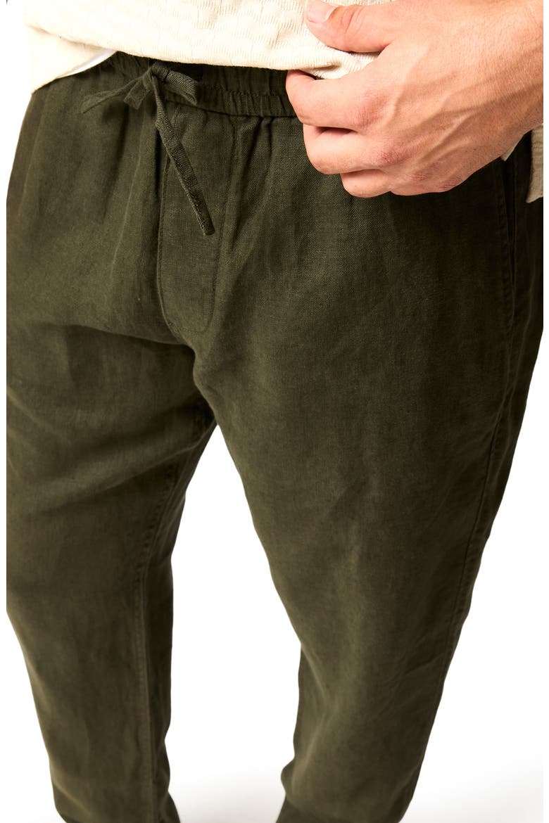 Linen Resort Pants, Alternate, color, DARK OLIVE