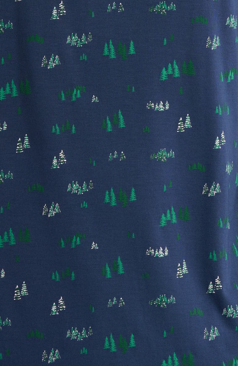 Eberjey Henry Print Jersey Long Pajamas, Alternate, color, Forest Pine Navy