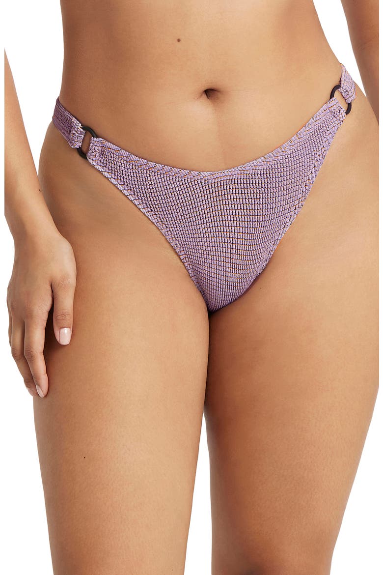 Ring Scene Metallic O-Ring Bikini Bottoms, Alternate, color, LAVENDER LUREX