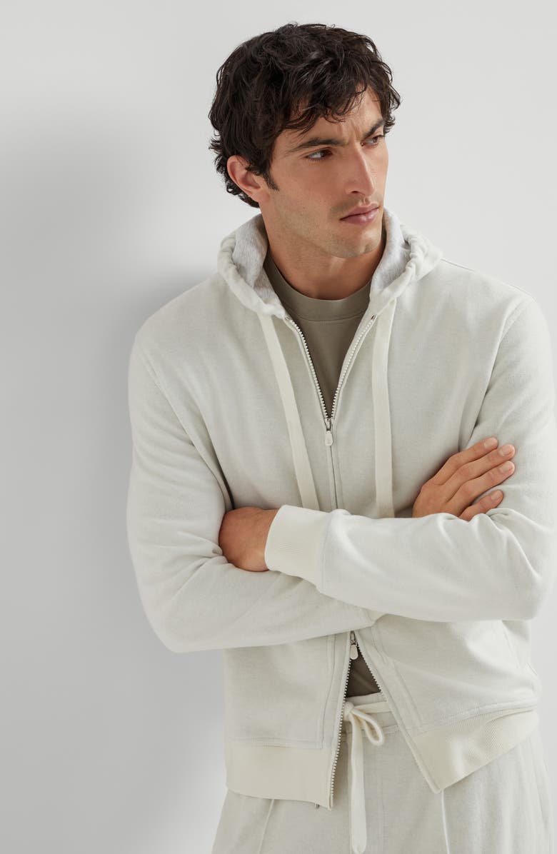 Brunello Cucinelli Double cloth sweatshirt, Alternate, color, Off-White