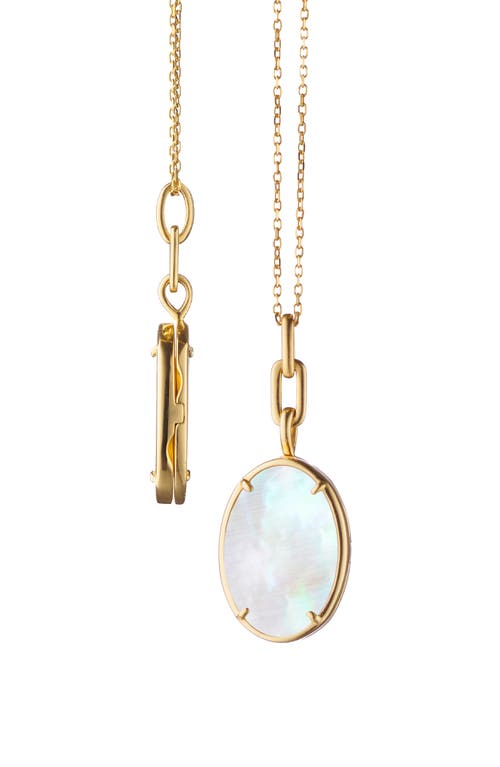 Monica Rich Kosann Travel Mother-of-pearl Locket Necklace In Gold