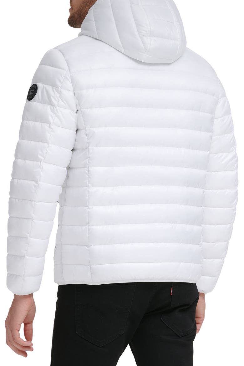 Hooded Midweight Quilted Zip Jacket, Alternate, color, WHITE