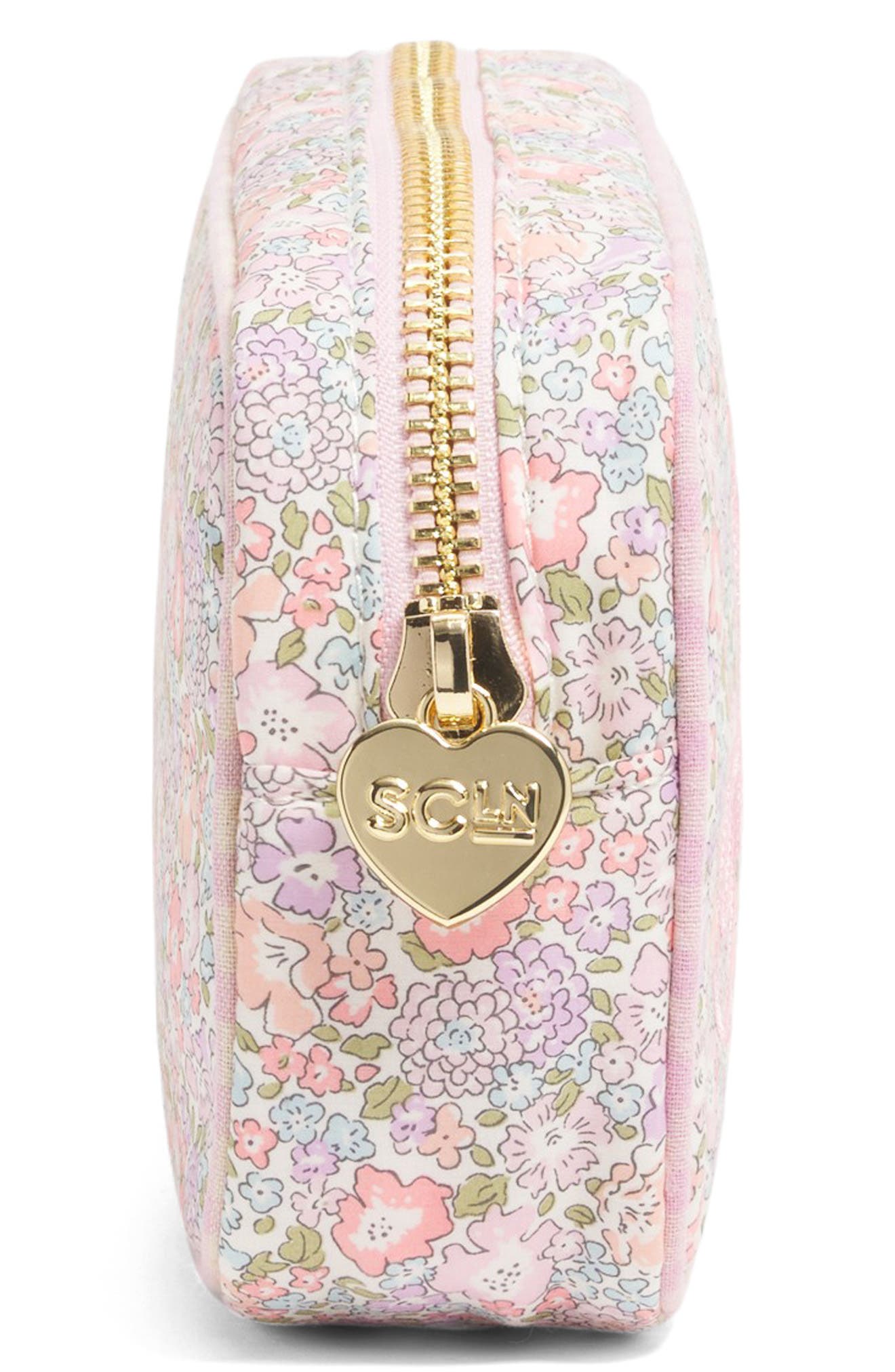 Stoney Clover Lane x Liberty Small Skincare Embroidered Cotton Pouch, Alternate, color, Michelle