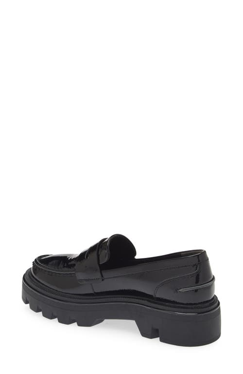 Rag & Bone Quinn Patent-leather Lug-sole Penny Loafers In Black Patent
