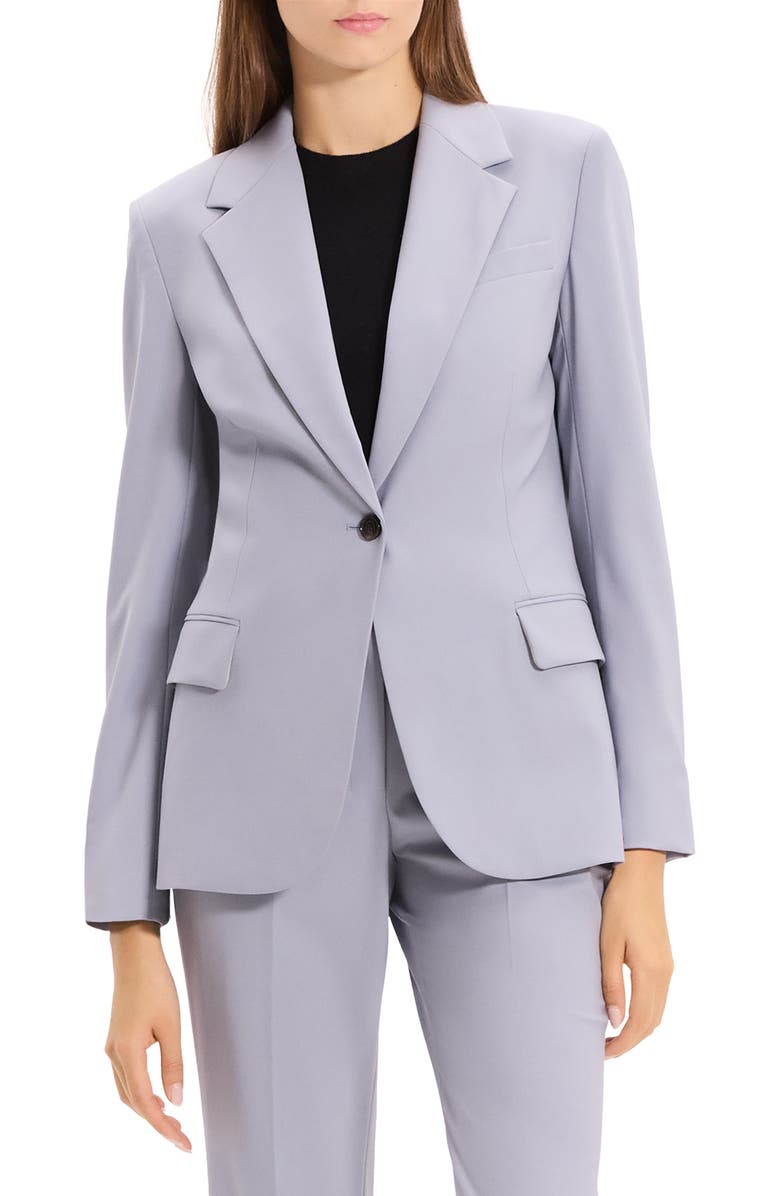 Theory Lynnia Stretch Wool Blazer, Main, color, Harbor Blue