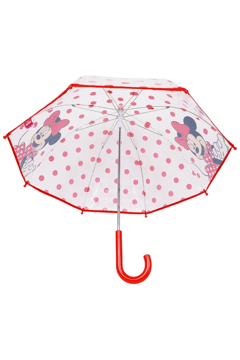 Minnie Mouse Children's Clear Dome Umbrella, Alternate, color, RED
