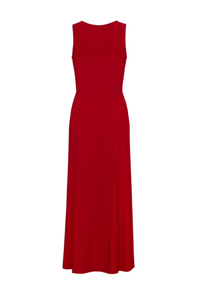 Ruched Bodice Maxi Dress, Alternate, color, Red