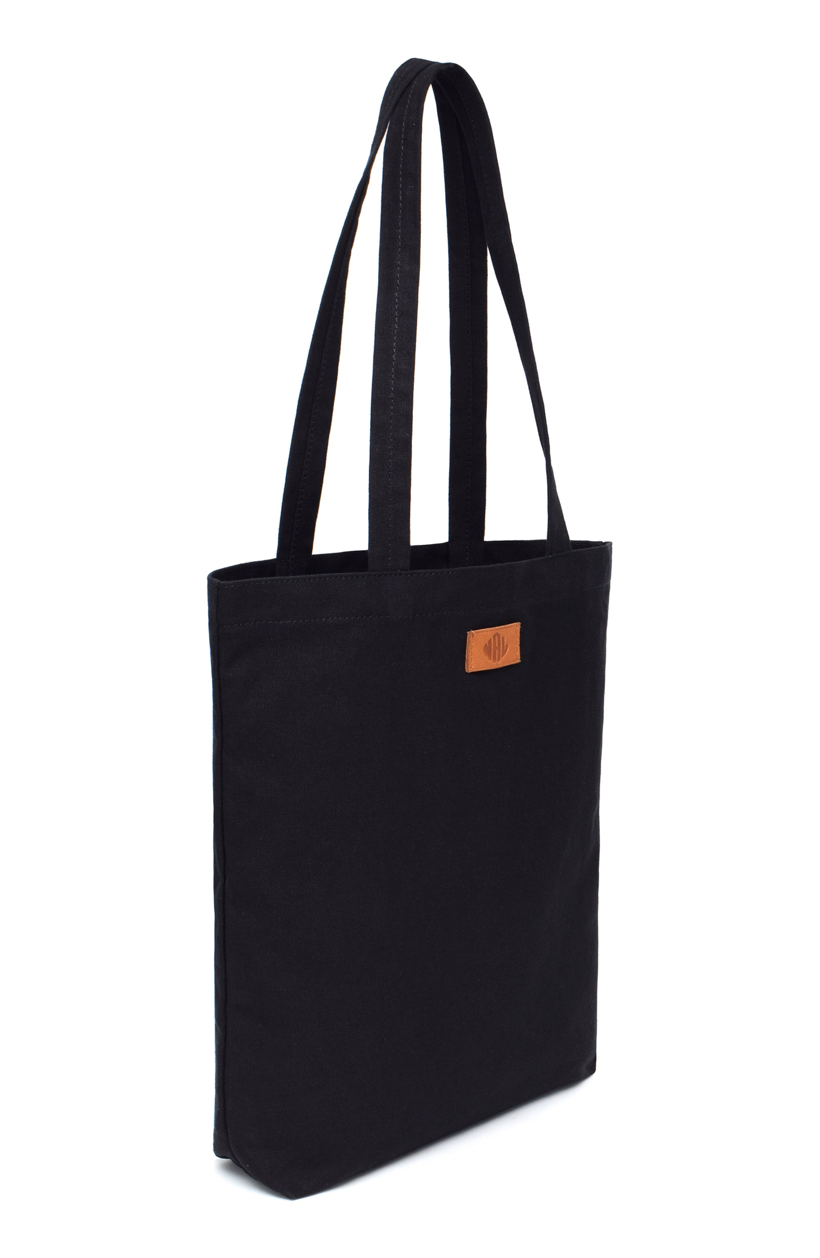 New Amsterdam Leatherworks Eden Canvas Tote Bag, Alternate, color, Black