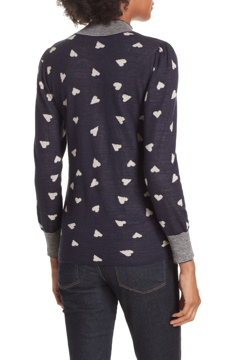 Heart Jacquard Sweater, Alternate, color, NAVY COMBO