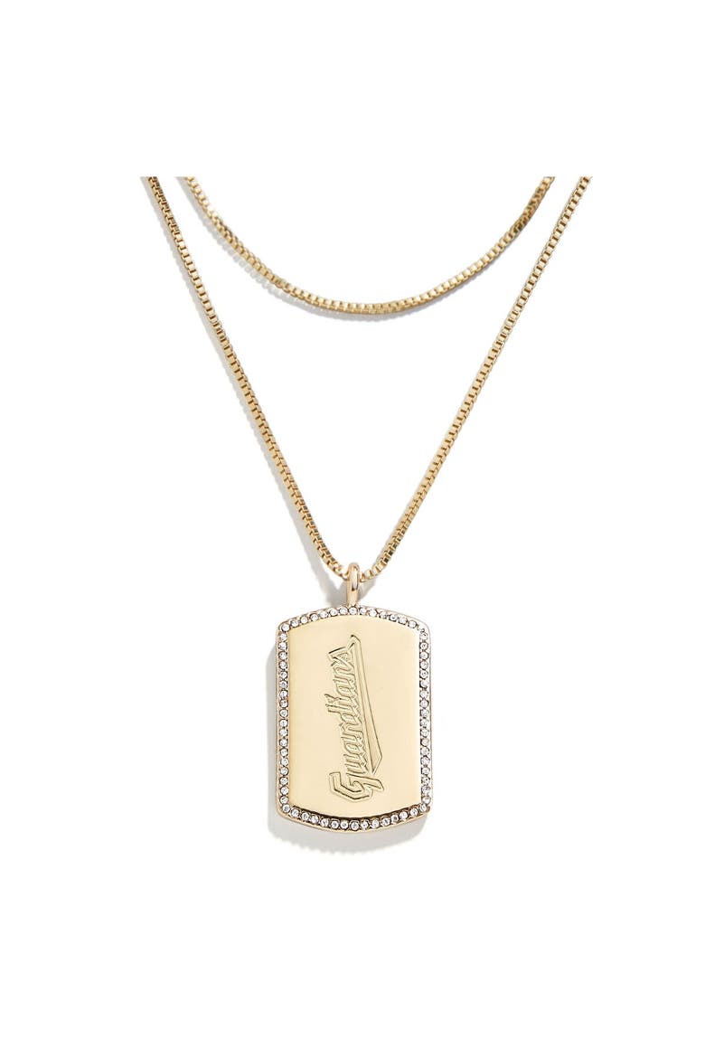 x Baublebar Cleveland Guardians Dog Tag Necklace, Main, color, Gold