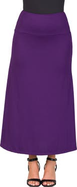 24seven Comfort Apparel Elastic Waist Maxi Skirt