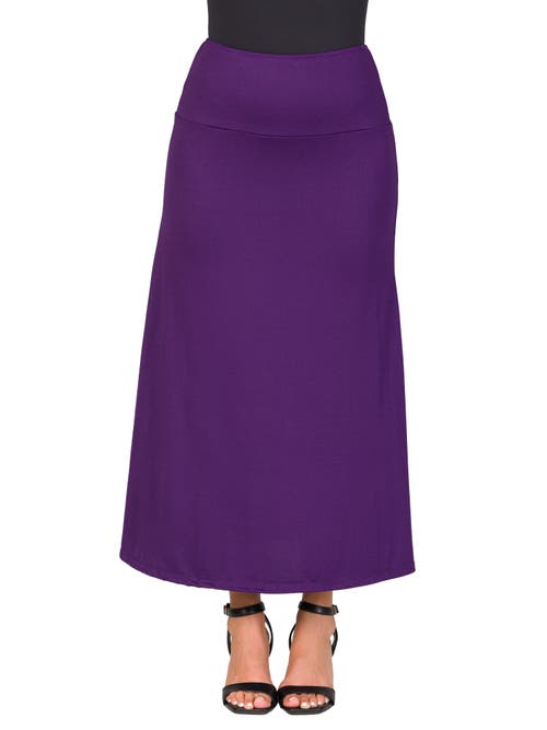 24seven Comfort Apparel Elastic Waist Maxi Skirt