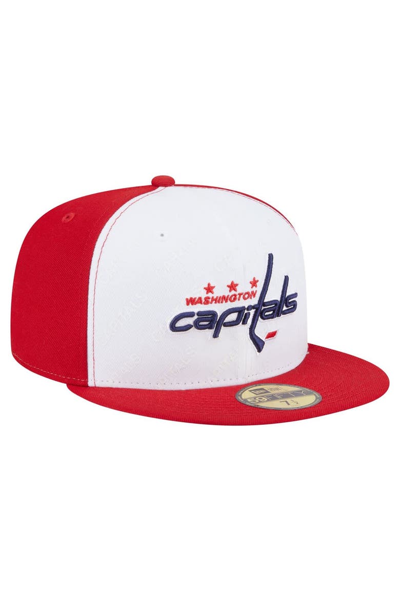 Men's New Era White/Red Washington Capitals Repeat Two-Tone 59FIFTY Fitted Hat, Alternate, color, White