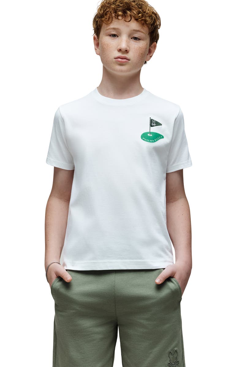 Psycho Bunny Kids' Dale Cotton Graphic T-Shirt, Alternate, color, White