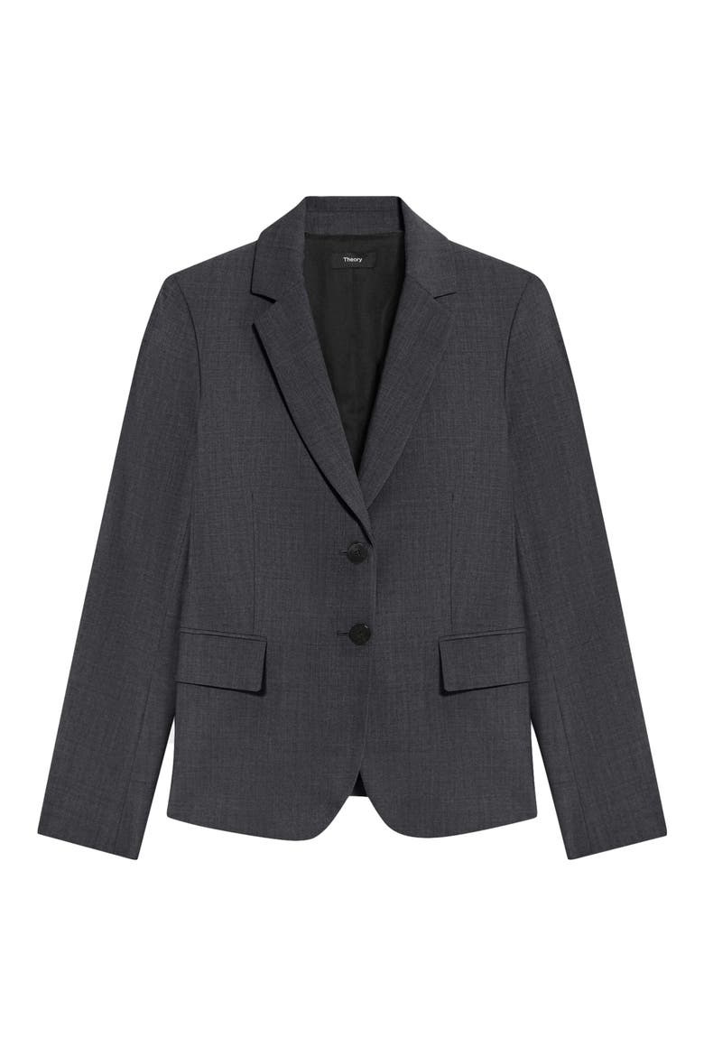 Carissa Good Wool Blazer, Alternate, color, CHARCOAL MELANGE