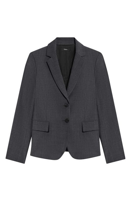 Shop Theory Carissa Good Wool Blazer In Charcoal Melange