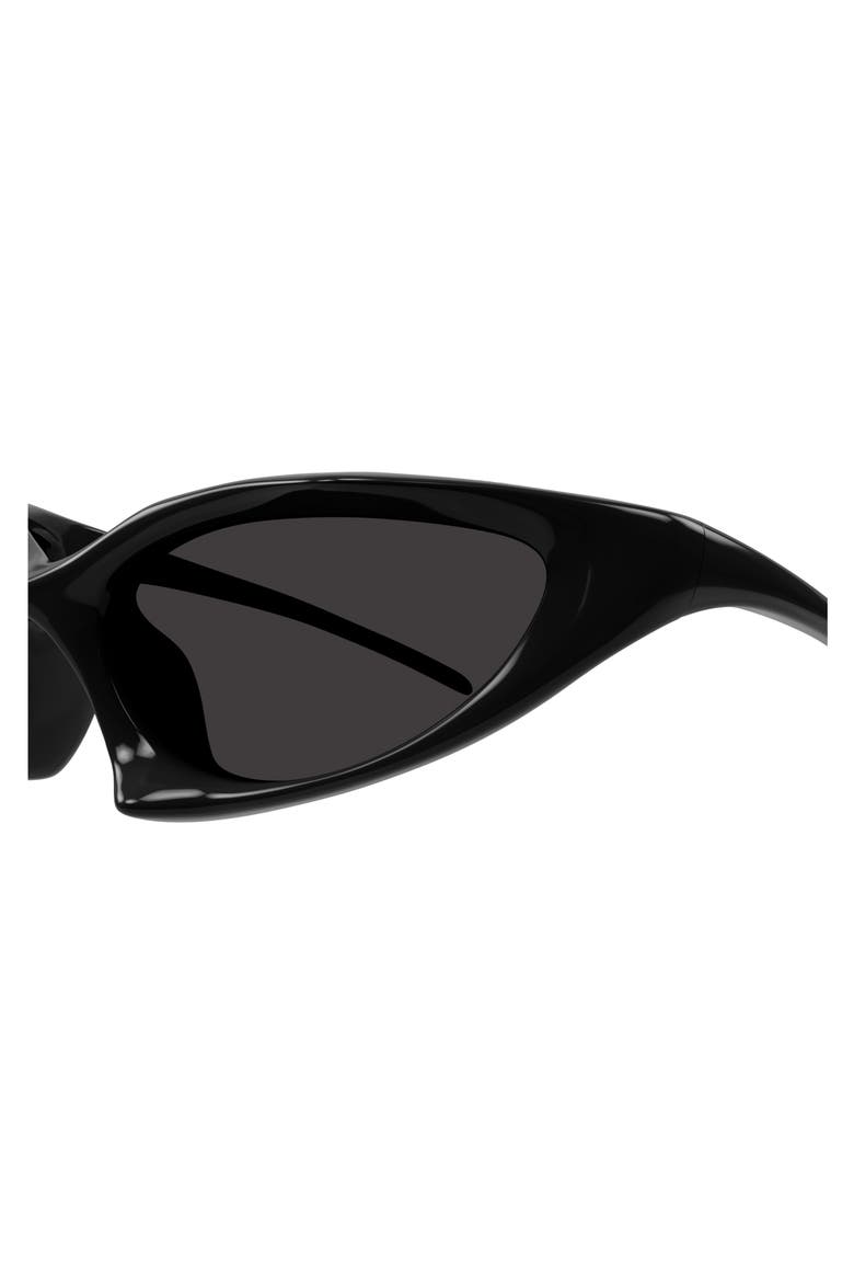 67mm Oversize Geometric Sunglasses, Alternate, color, BLACK