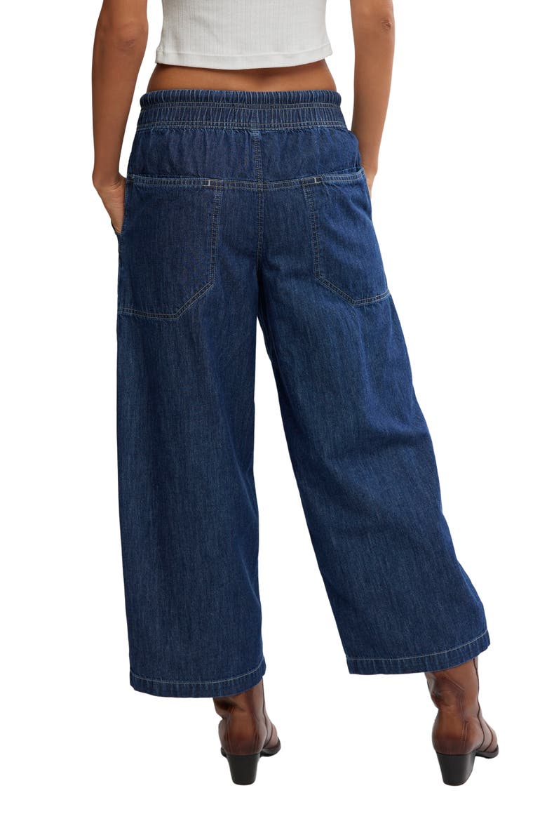 Easy Peasy Wide Leg Mid Rise Denim Drawstring Pants, Alternate, color, CRUISE CONTROL