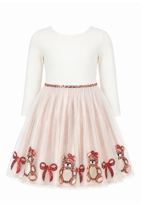 Kids' Sequin Bear Border Tutu Dress