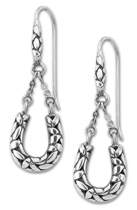 Bamboo Texture Chain Drop Earrings