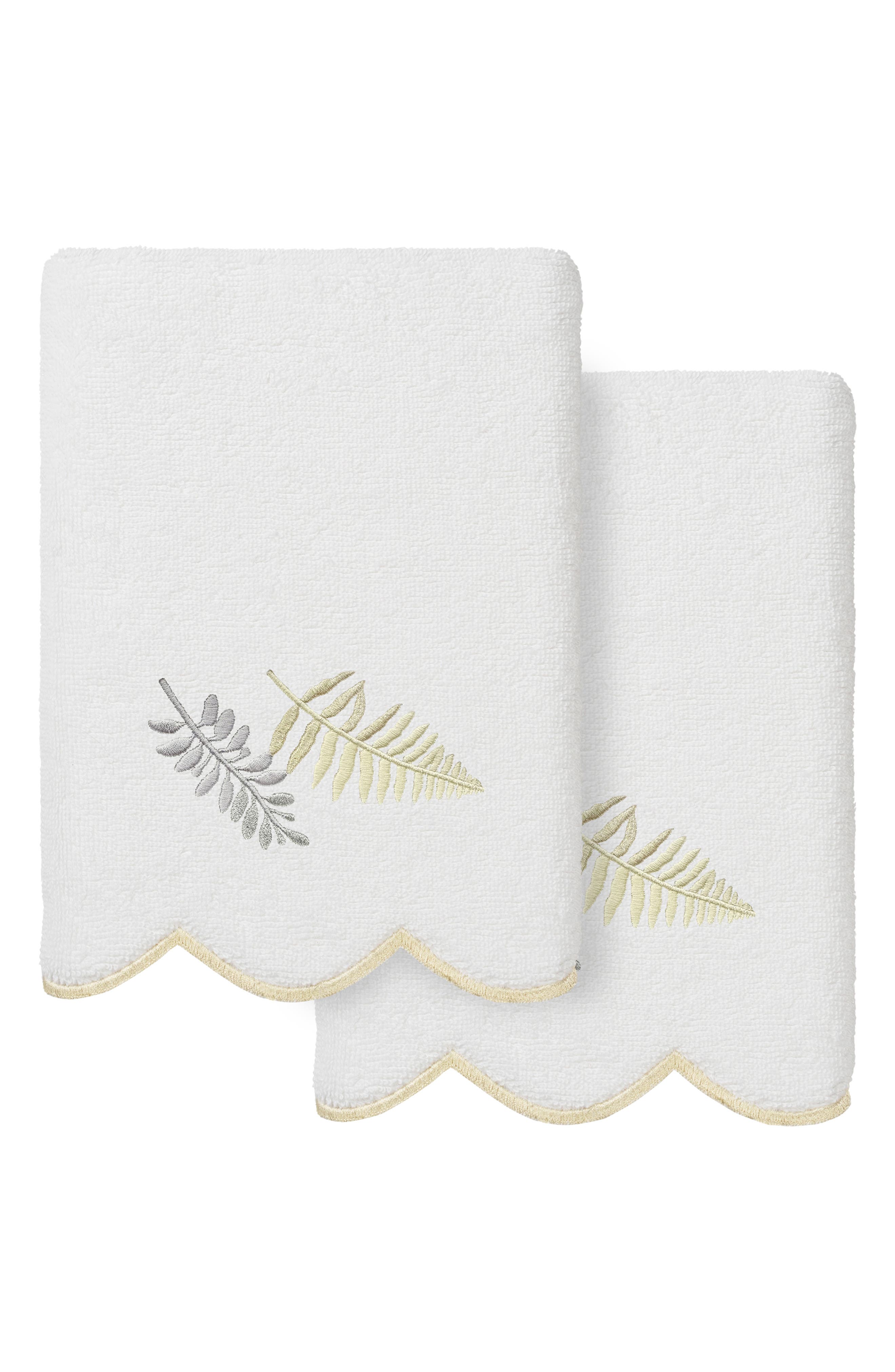 Fern Toss Scallop Pack of 2 Hand Towels
