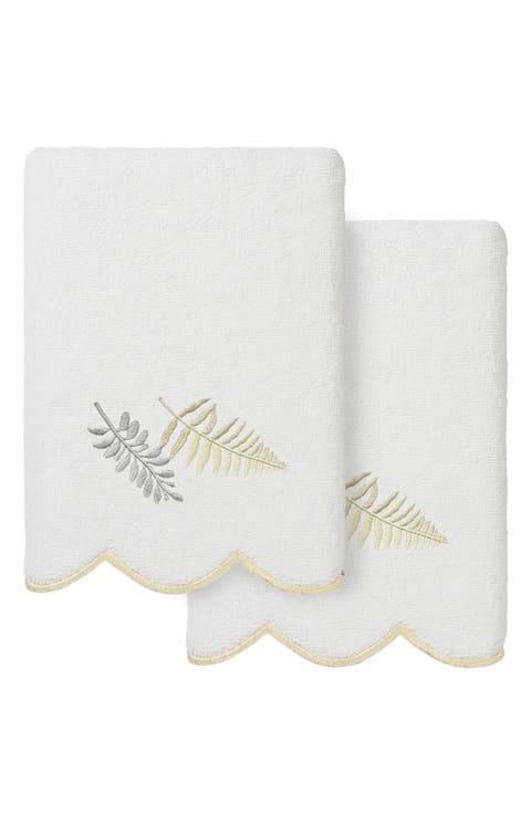 Fern Toss Scallop Pack of 2 Hand Towels