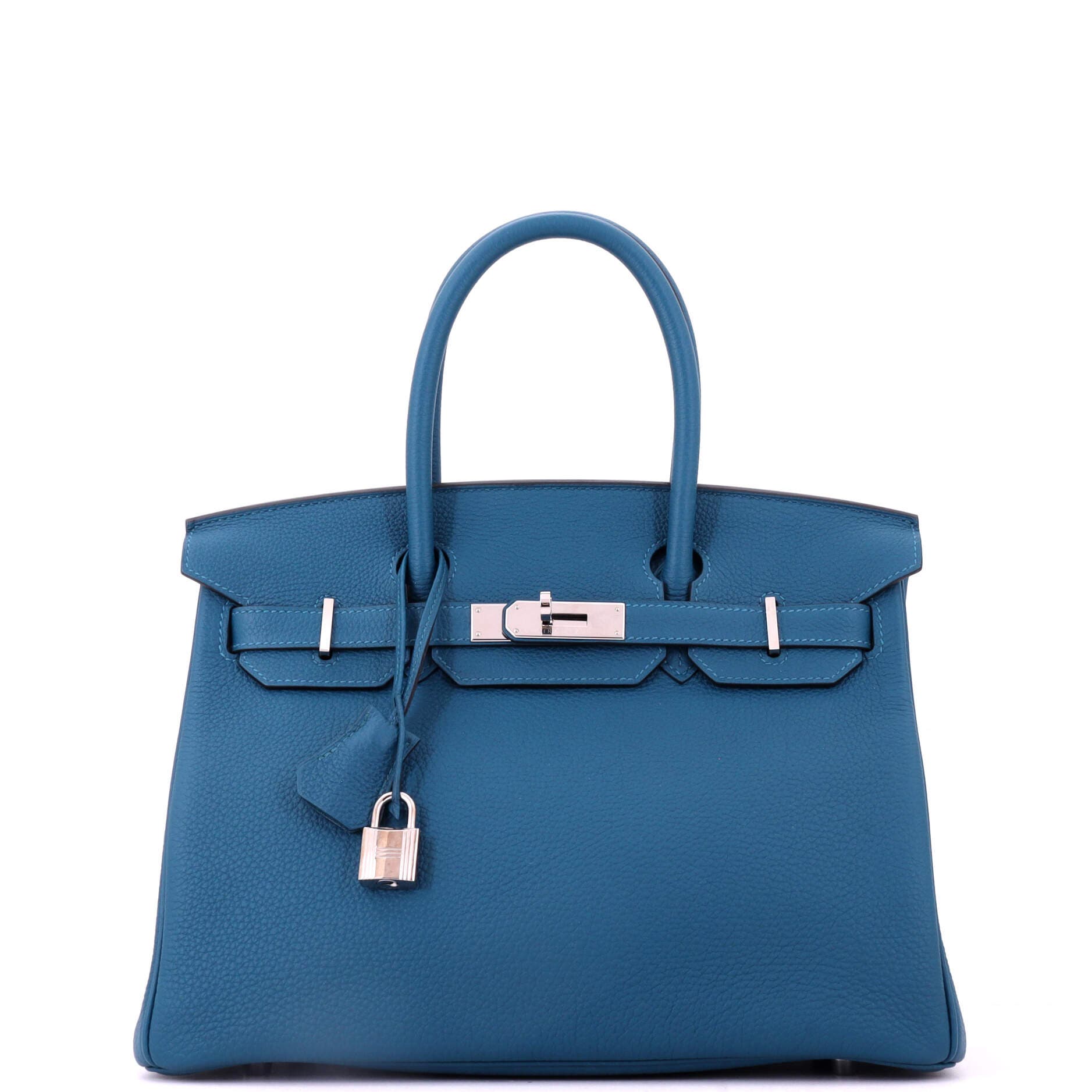 Birkin Handbag Blue Togo with Palladium Hardware 30, Main, color, Blue