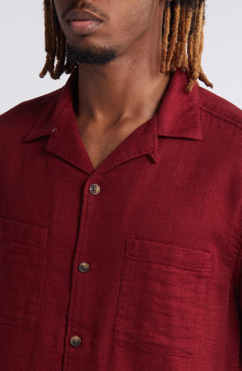 BDG Urban Outfitters Crinkle Cotton Gauze Camp Shirt, Alternate, color,