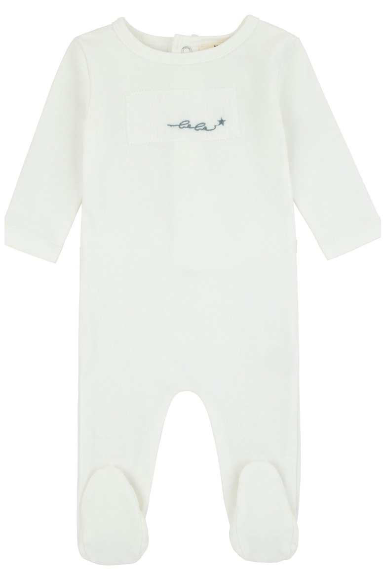 Boys Layette Muslin Patch Footie, Main, color, Muslin Patch
