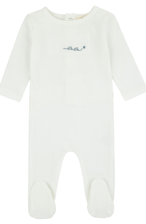 Boys Layette Muslin Patch Footie