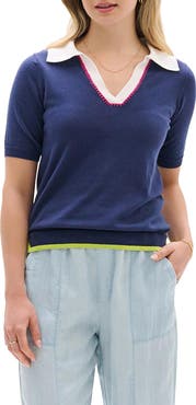 Hatley Patriot Blue Johnny Collar Cotton Polo