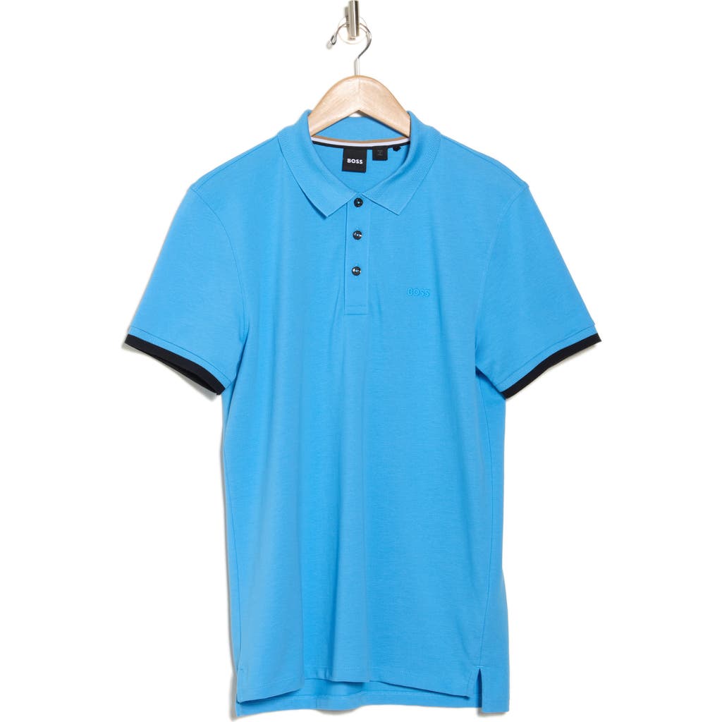 Shop Hugo Boss Boss Phillipson Cotton Polo In Bright Blue