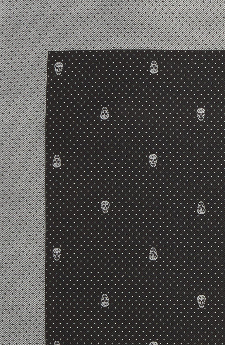 McQueen Alexander McQueen Skull Dot Silk Pocket Square, Alternate, color, 
