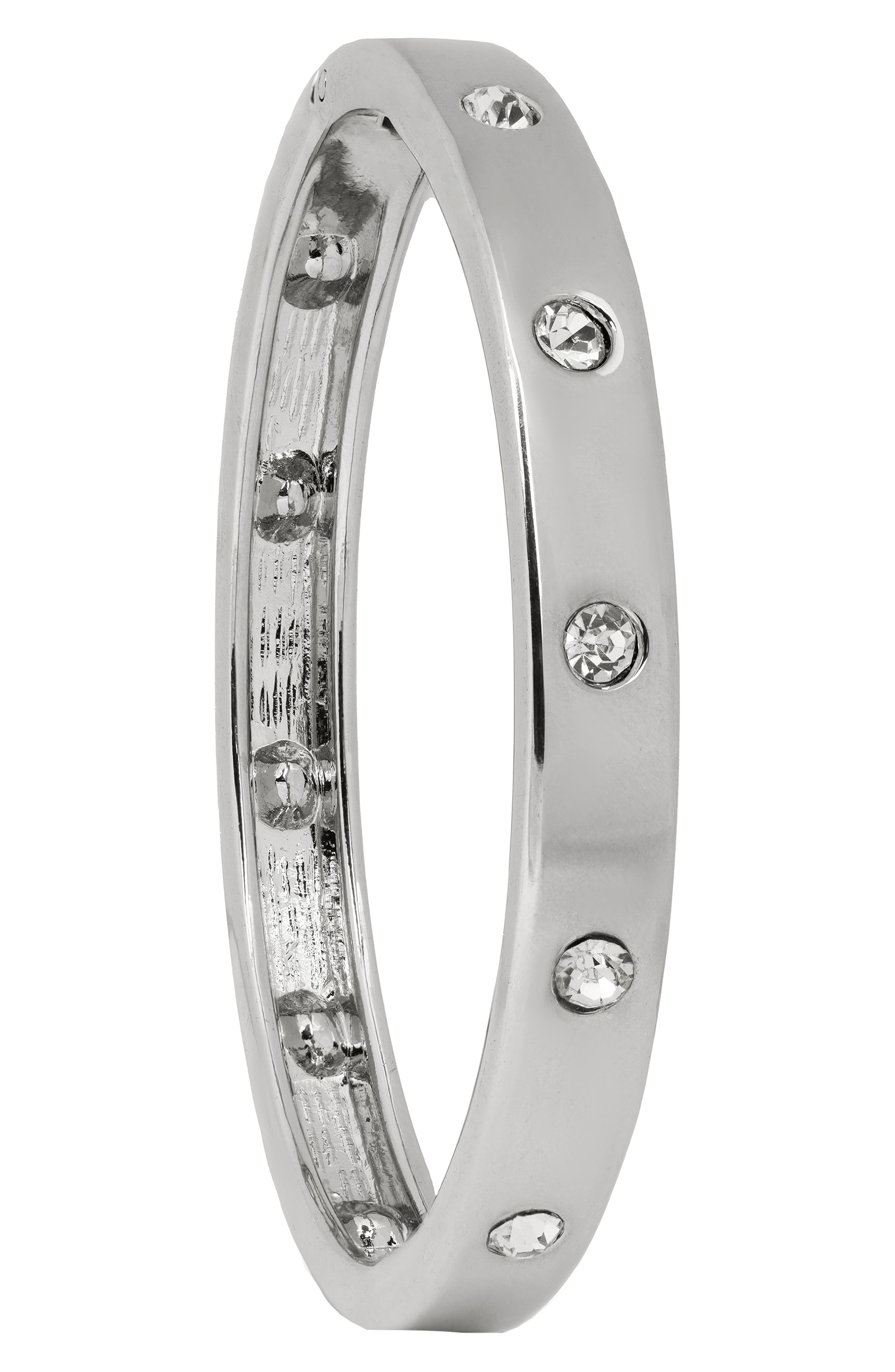 SAACHI Crystal Studded Hinged Bangle Bracelet