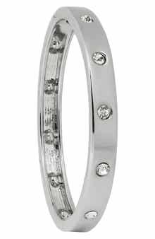 SAACHI Crystal Studded Hinged Bangle Bracelet
