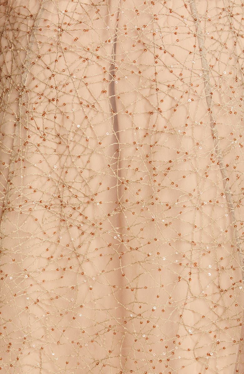 Brunello Cucinelli Sequin Tulle Midi Dress, Alternate, color,