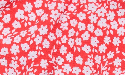 Snapper Rock Ditsy Bloom Crop Two-piece Swimsuit In Red