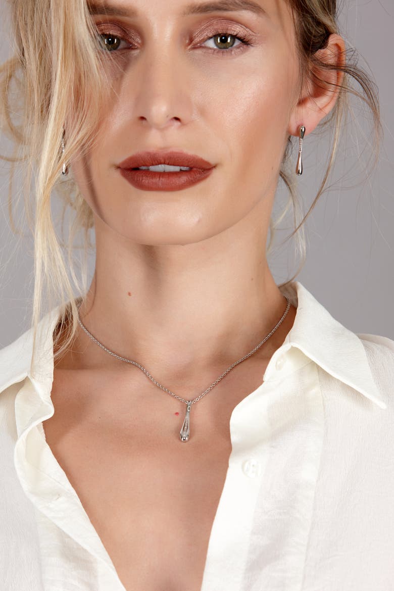 Skinny Drip Pendant Necklace, Alternate, color, Sterling Silver