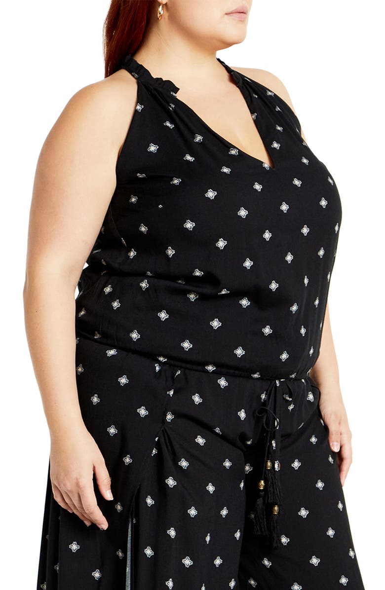 City Chic Sky Sleeveless Top, Alternate, color, Black Wild Love