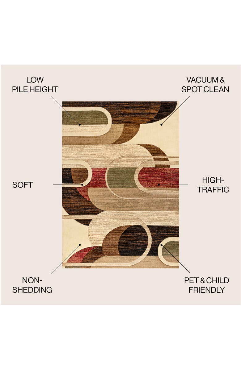 JONATHAN Y Tamara Retro Abstract Arches Area Rug, Alternate, color, Cream/Brown/Red