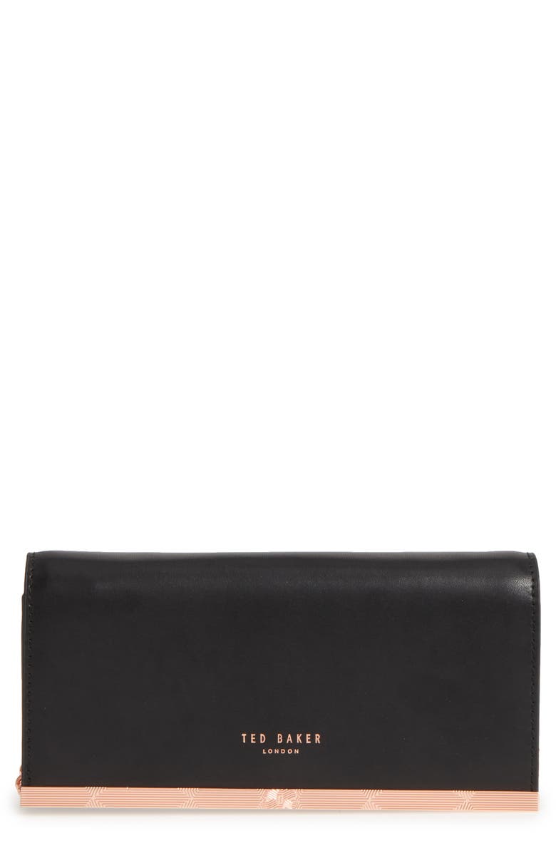 Ted Baker London Leather Matinée Wallet on a Chain, Main, color, 