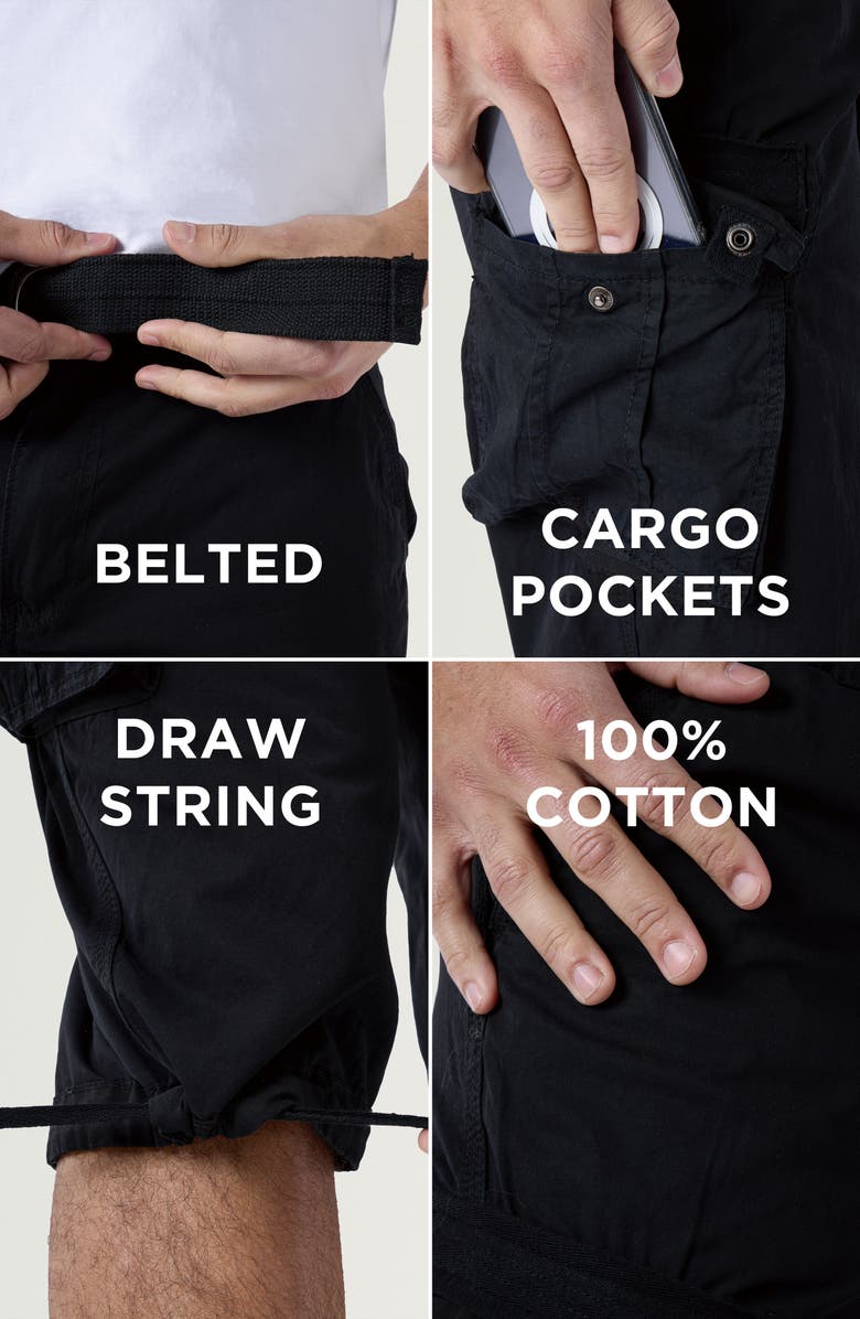 XRAY Belted Cargo Shorts, Alternate, color, Black