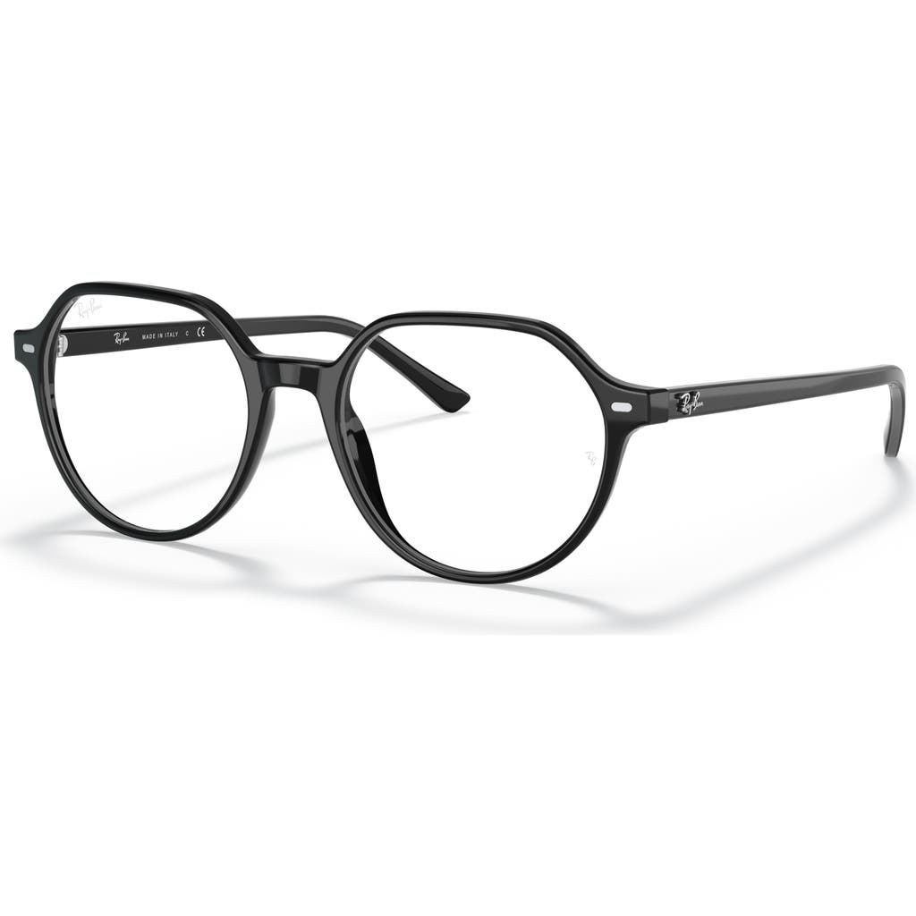 Ray Ban Ray-ban 49mm Round Optical Glasses In Black