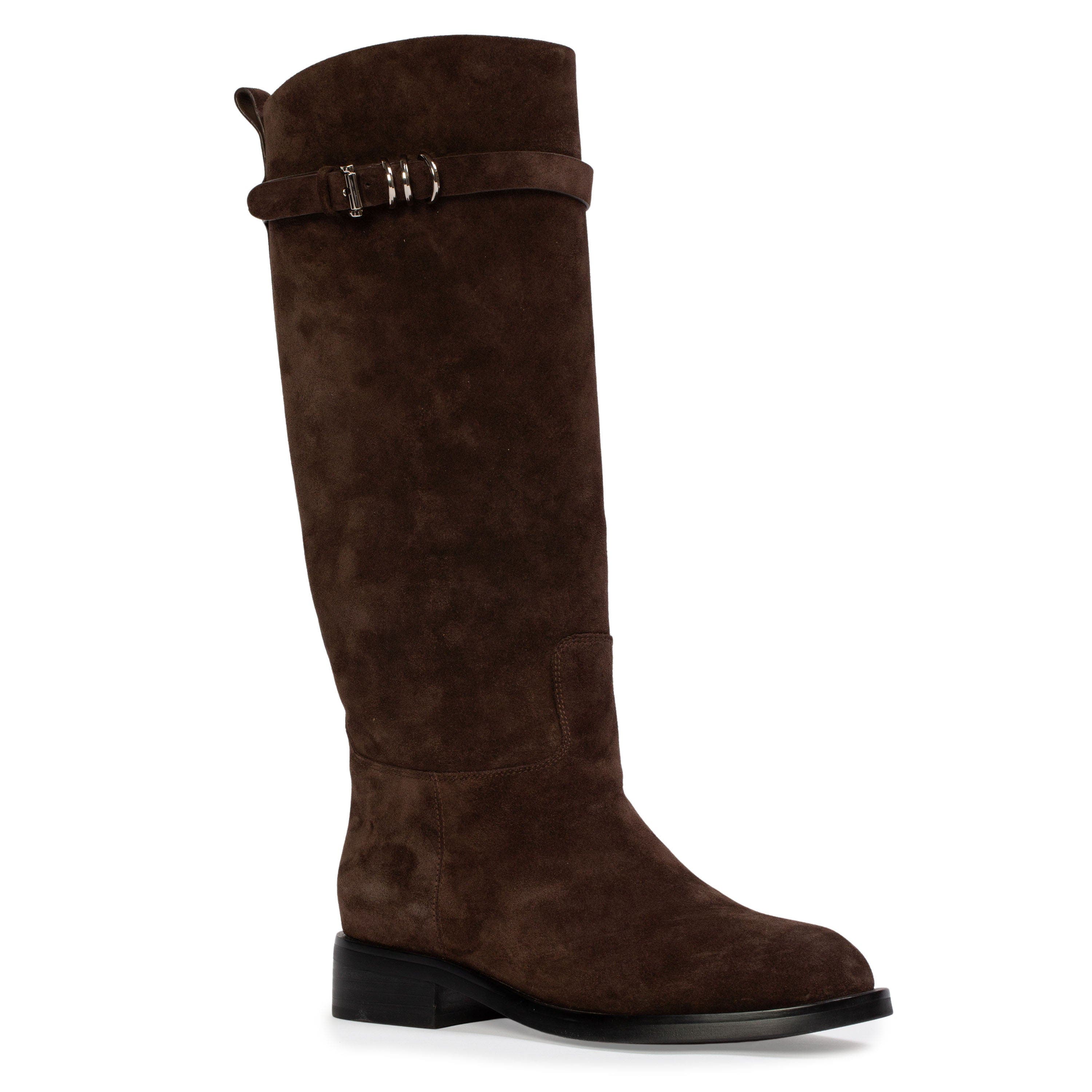 BLACK SUEDE STUDIO Ashley Suede Boot, Alternate, color, Dark Brown Suede