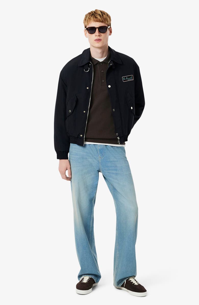 Lacoste Cotton Rib Polo Sweatshirt, Alternate, color, Port 0