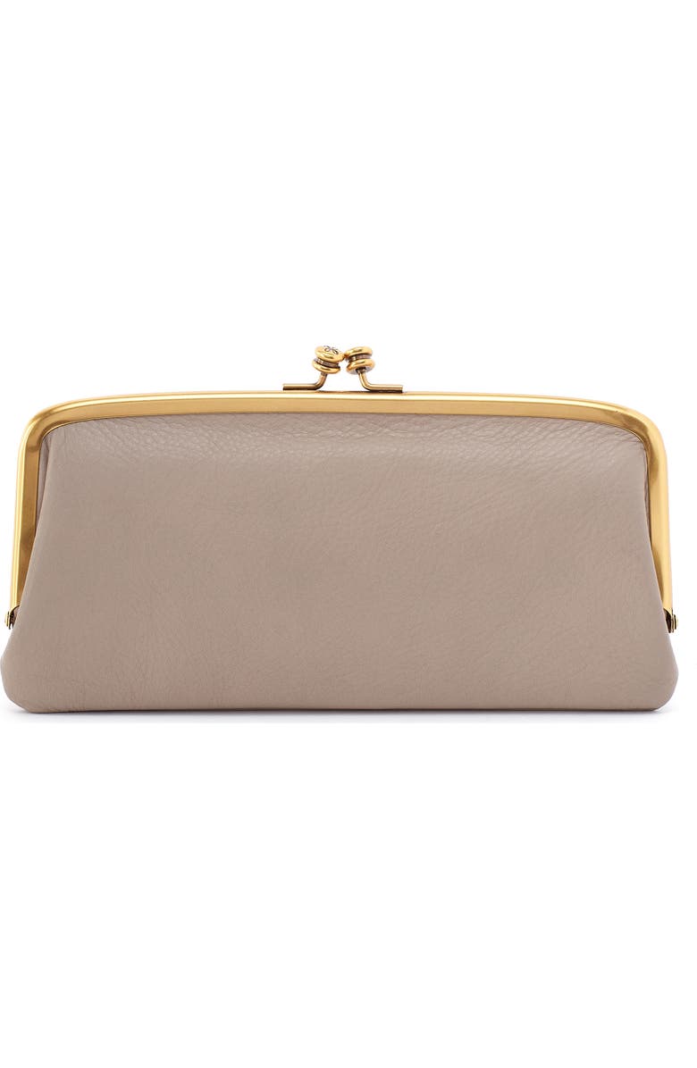 HOBO Large Cora Leather Frame Clutch, Main, color,