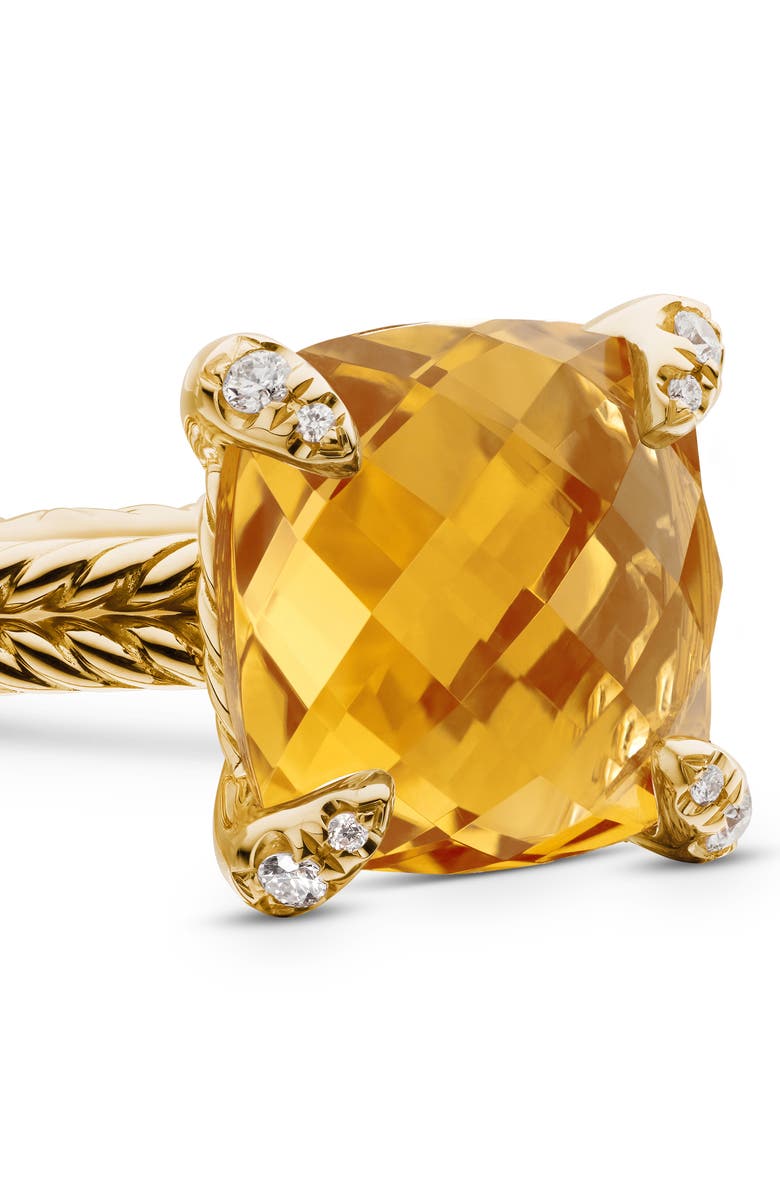 David Yurman Châtelaine<sup>®</sup> Citrine, Diamond & 18K Gold Ring, Alternate, color, 