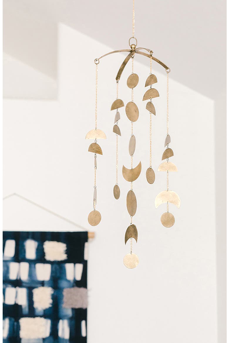 Luna Moon Phase Ceiling Hanging Décor, Alternate, color, COPPER