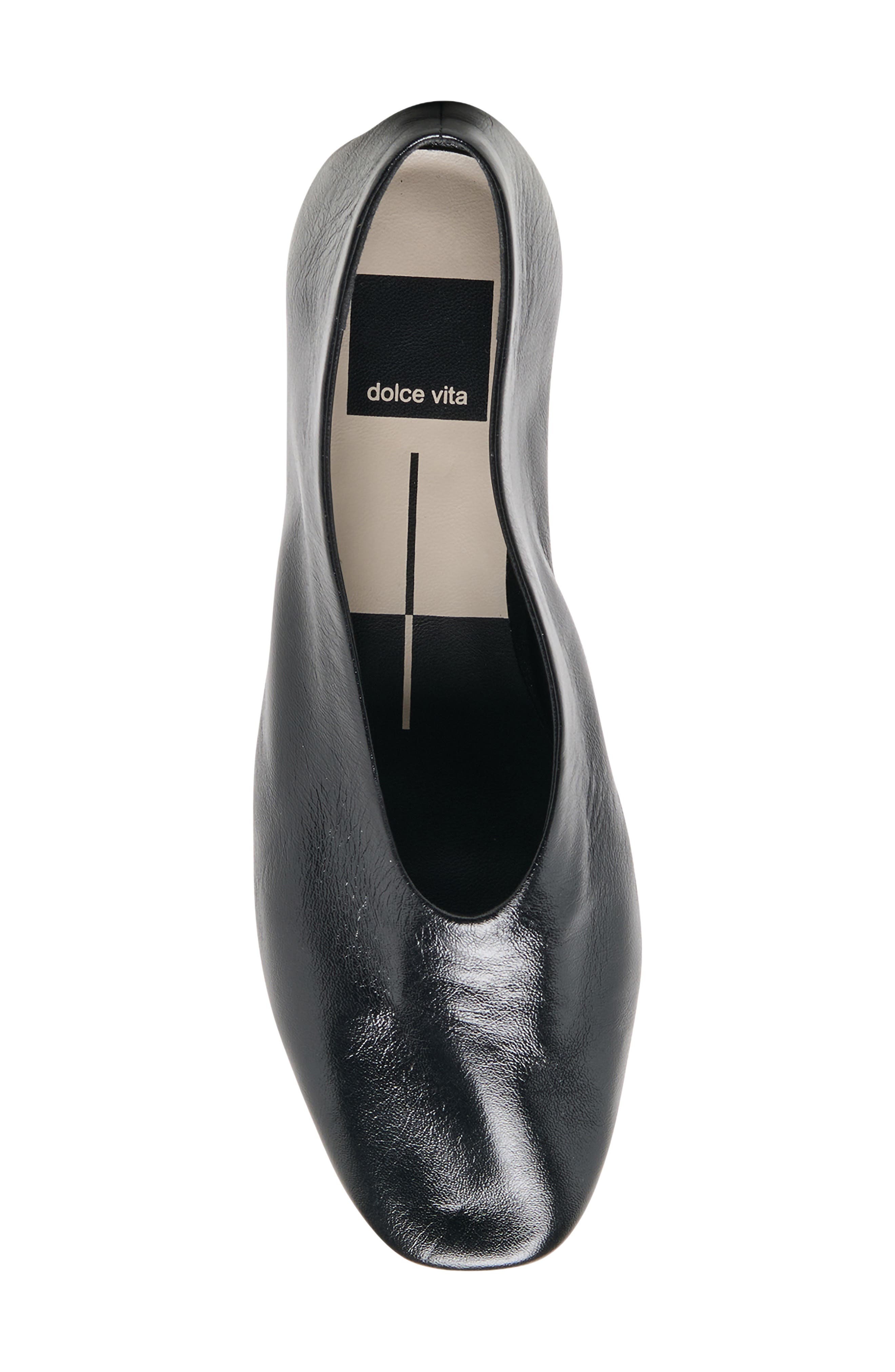 Andey Leather Flat, Alternate, color, BLACK LEATHER