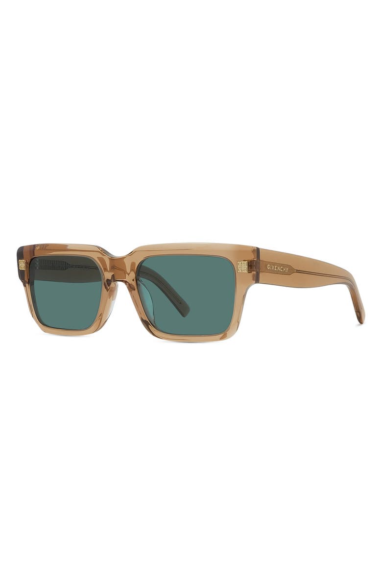 Givenchy GV Day 53mm Square Sunglasses, Alternate, color, Shiny Light Brown / Green